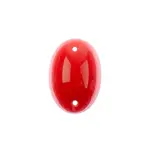 Czech Glass 2 Hole Cabochon 25 x 18mm Oval Opaque Red 6pcs