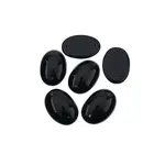 Czech Glass 2 Hole Cabochon 25x18mm Oval Opaque Black 6pcs