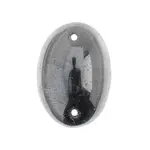 Czech Glass 2 Hole Cabochon 25x18mm Oval Opaque Metallic  Hematite 6pcs