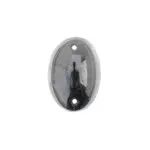Czech Glass 2 Hole Cabochon 25x18mm Oval Opaque Metallic  Hematite 6pcs