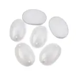 Czech Glass 2 Hole Cabochon 25x18mm Oval Opaque Pearl 6pcs
