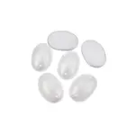 Czech Glass 2 Hole Cabochon 25x18mm Oval Opaque Pearl 6pcs
