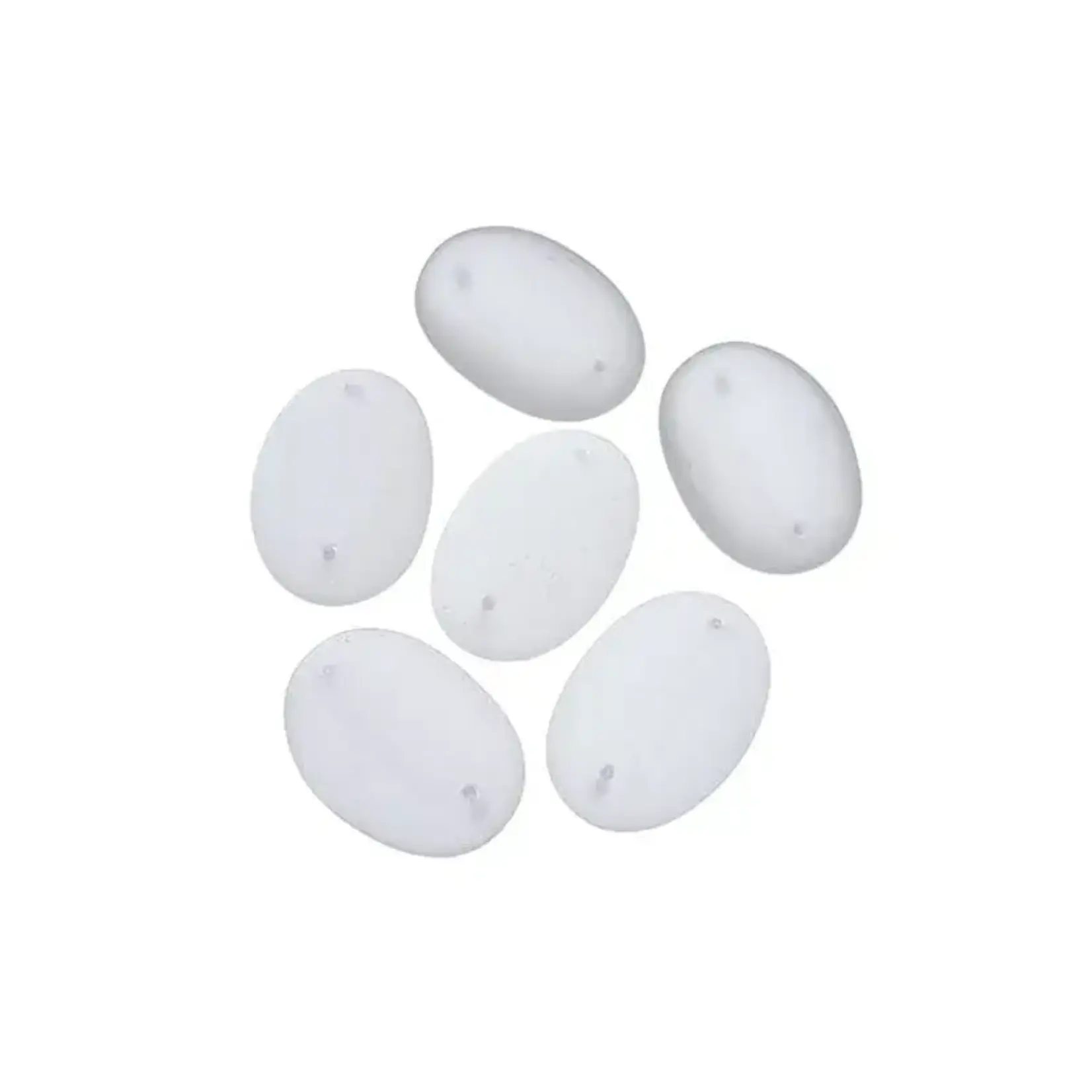 Czech Glass 2 Hole Cabochon 25x18mm Oval Transparent Crystal Matt 6pcs