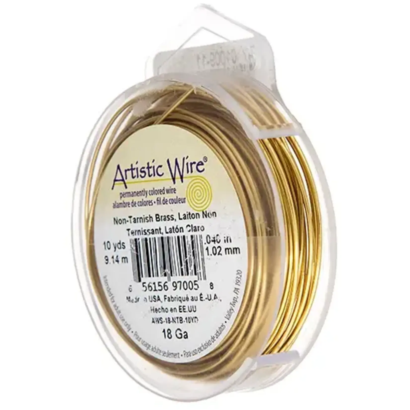 Art Wire 18ga Lead/Nickel safe - Non Tarnish Brass 10yds