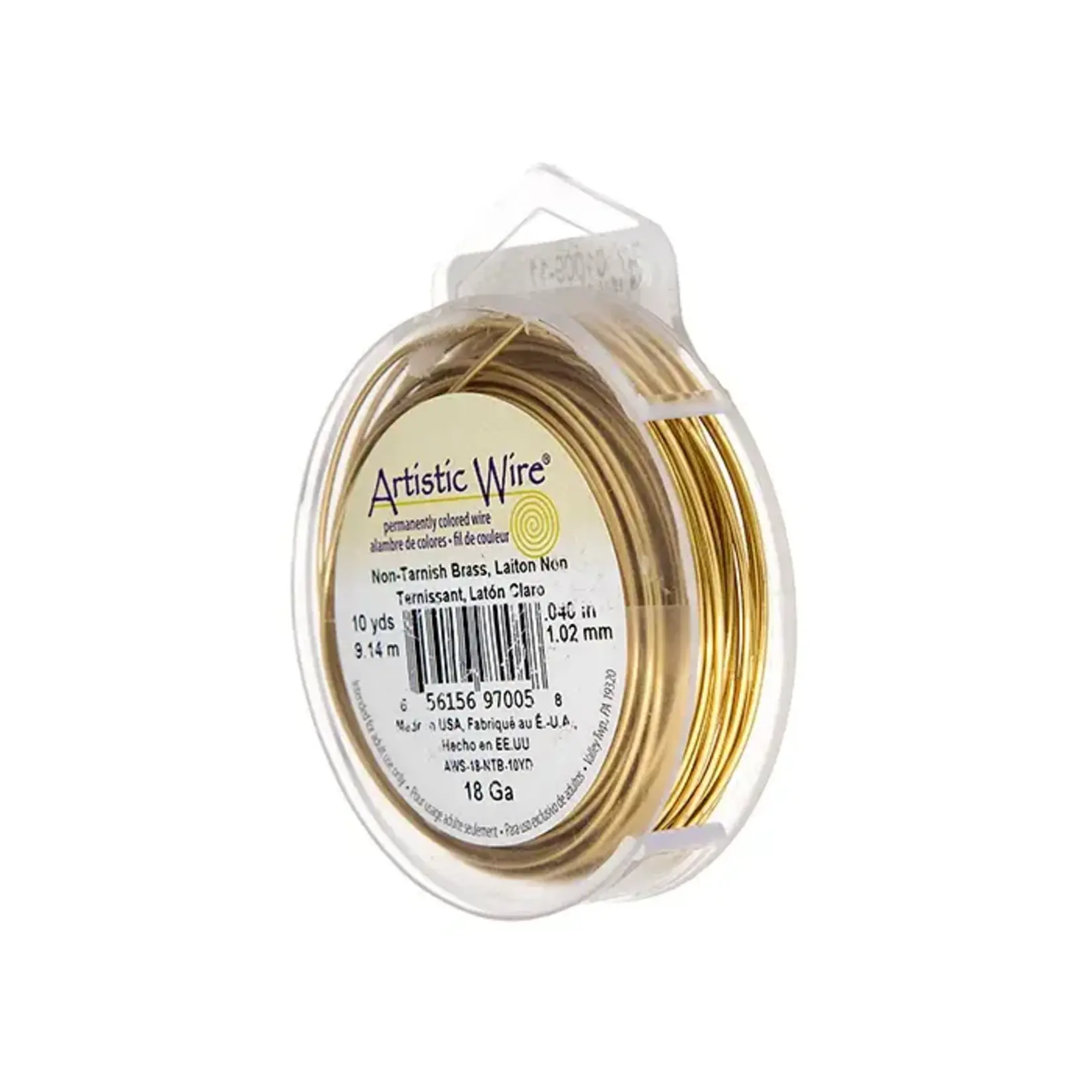 Art Wire 18ga Lead/Nickel safe - Non Tarnish Brass 10yds