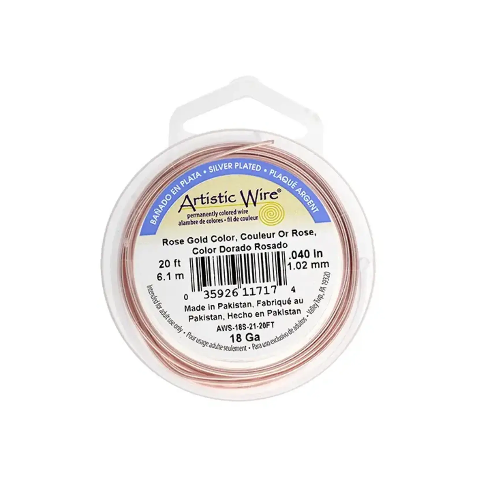 Art Wire 18ga Lead/Nickel safe - Rose Gold 20ft
