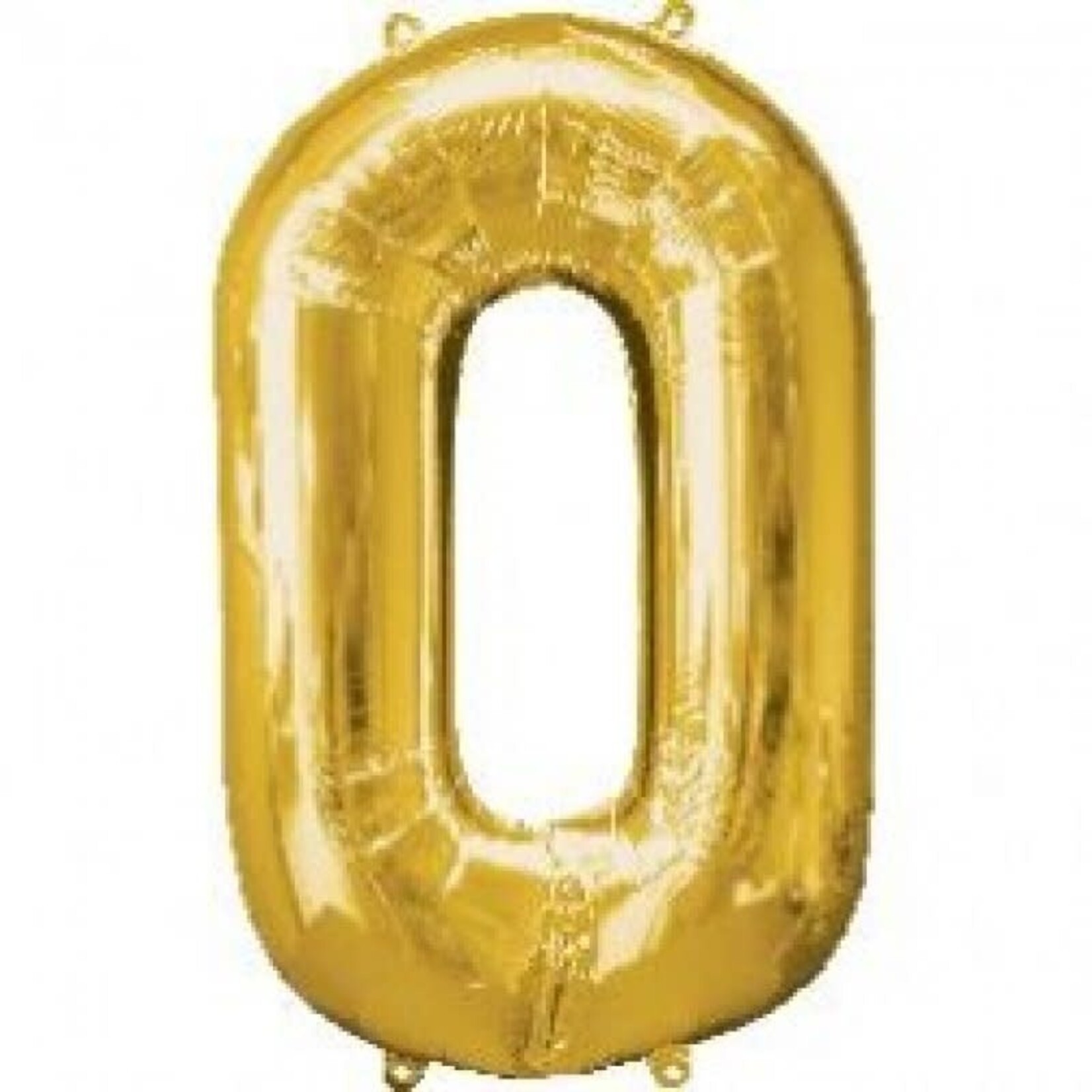 Foil Number Balloon 34 Inches Gold Number 0
