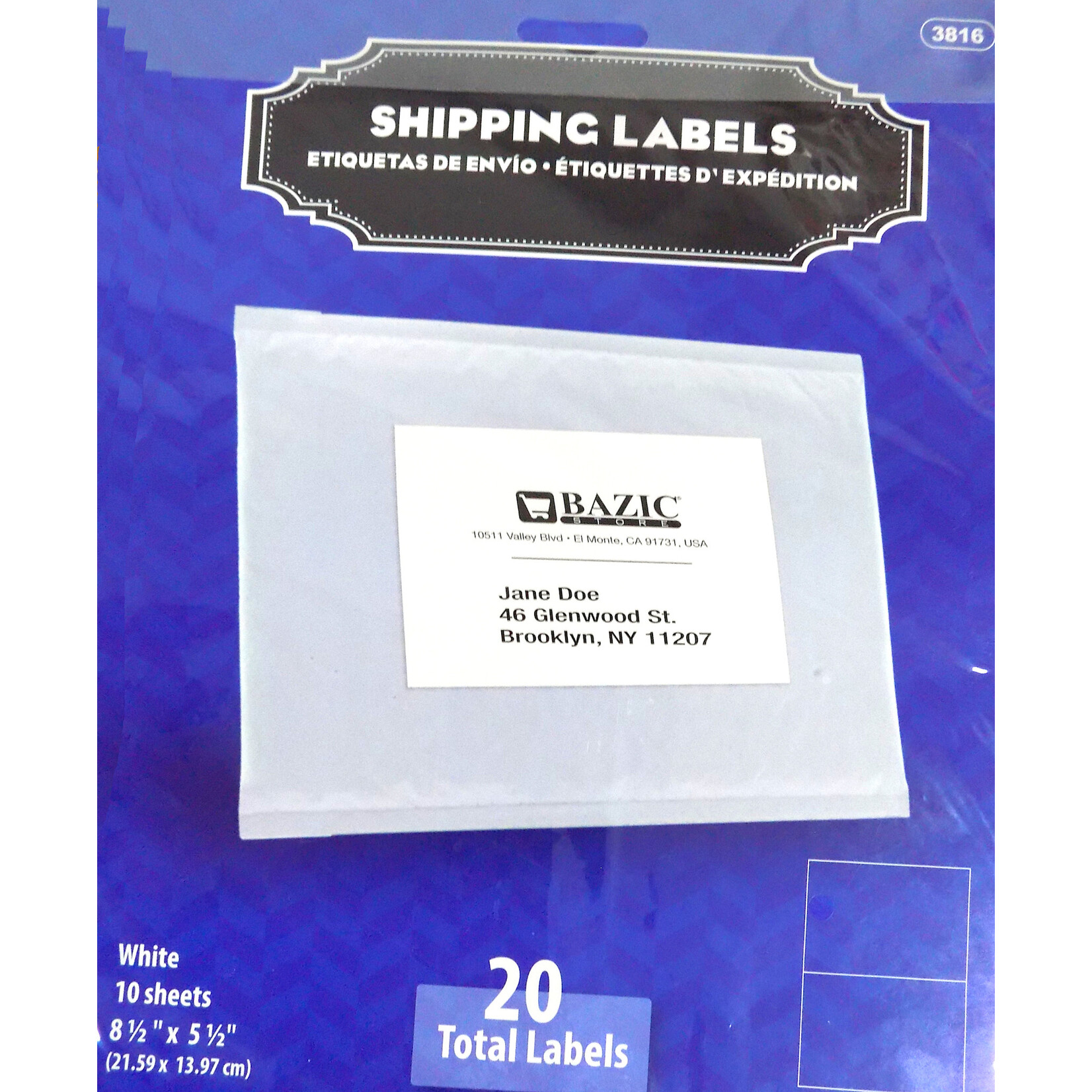Bazic 8.5" x 5.5" Shipping Labels