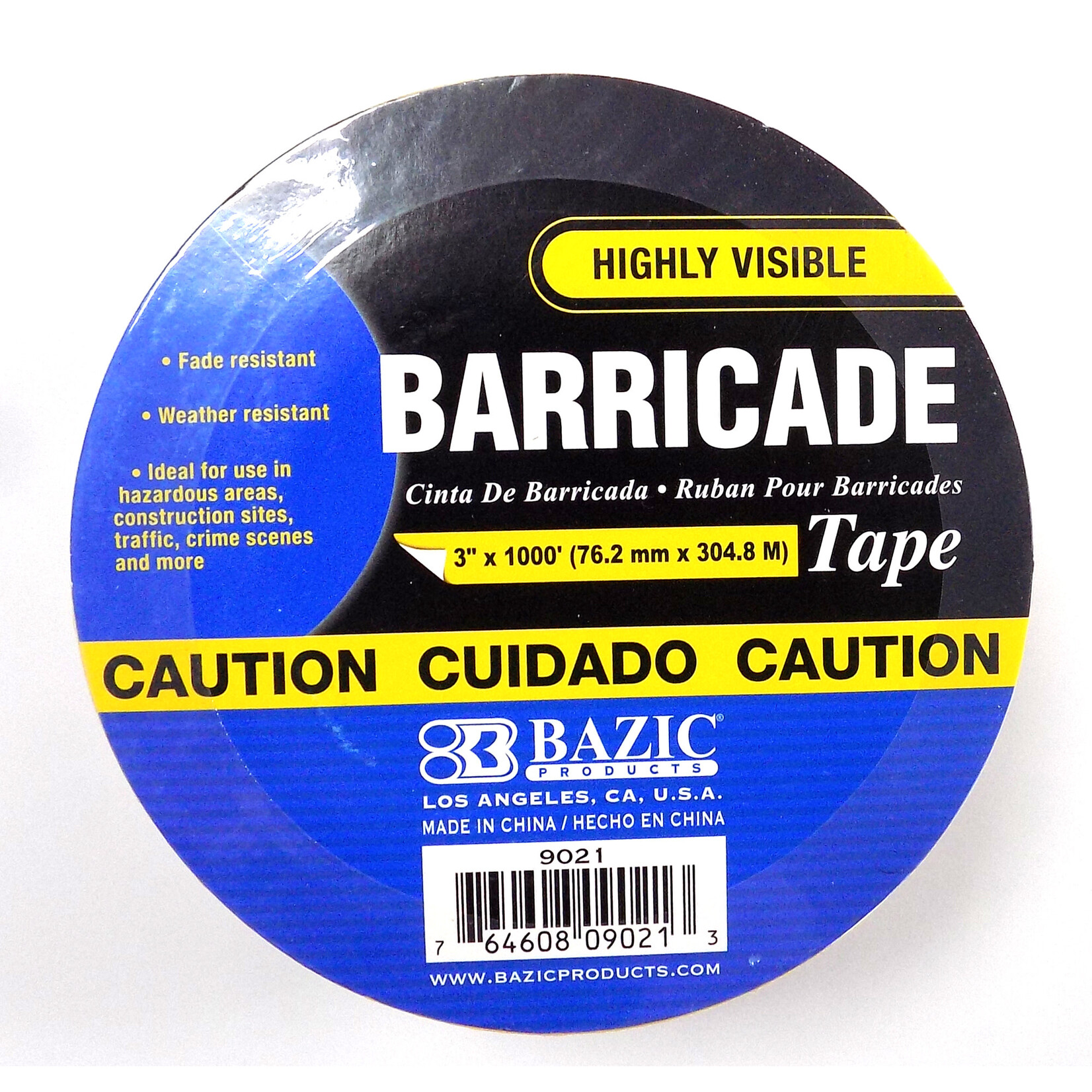 Bazic Bazic 3" x 1000" Yellow 'Caution' Barricade Tape