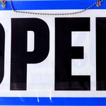 Bazic 'Open' w/ 'Closed' on Back 12' X 16" Sign