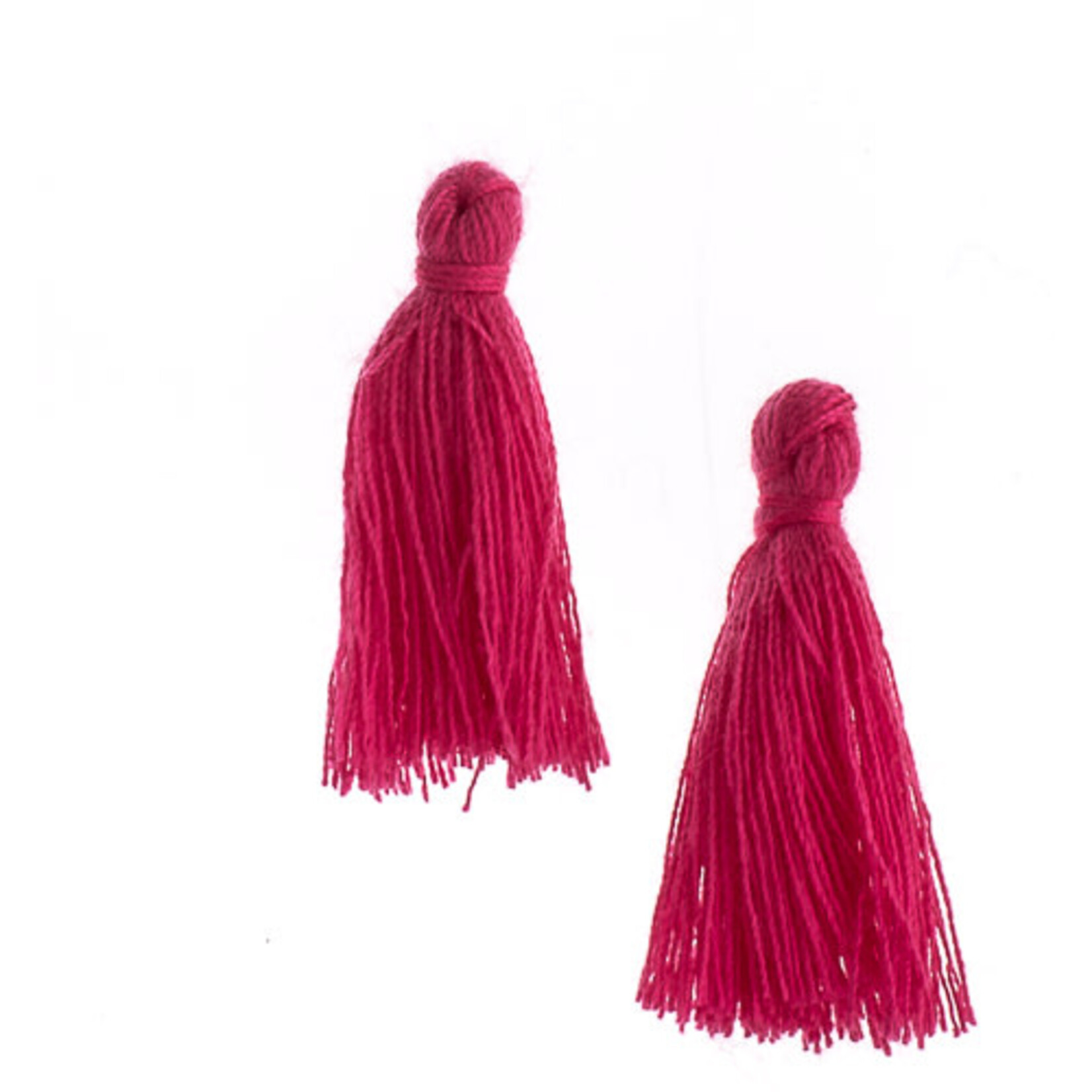 Cotton Tassels (20 pcs) 1 Inch Fuchsia