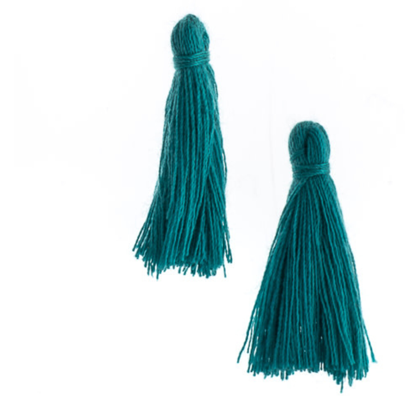 Cotton Tassels (20 pcs) 1 Inch Teal