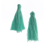 Cotton Tassels (20 pcs) 1 Inch Turquoise Green