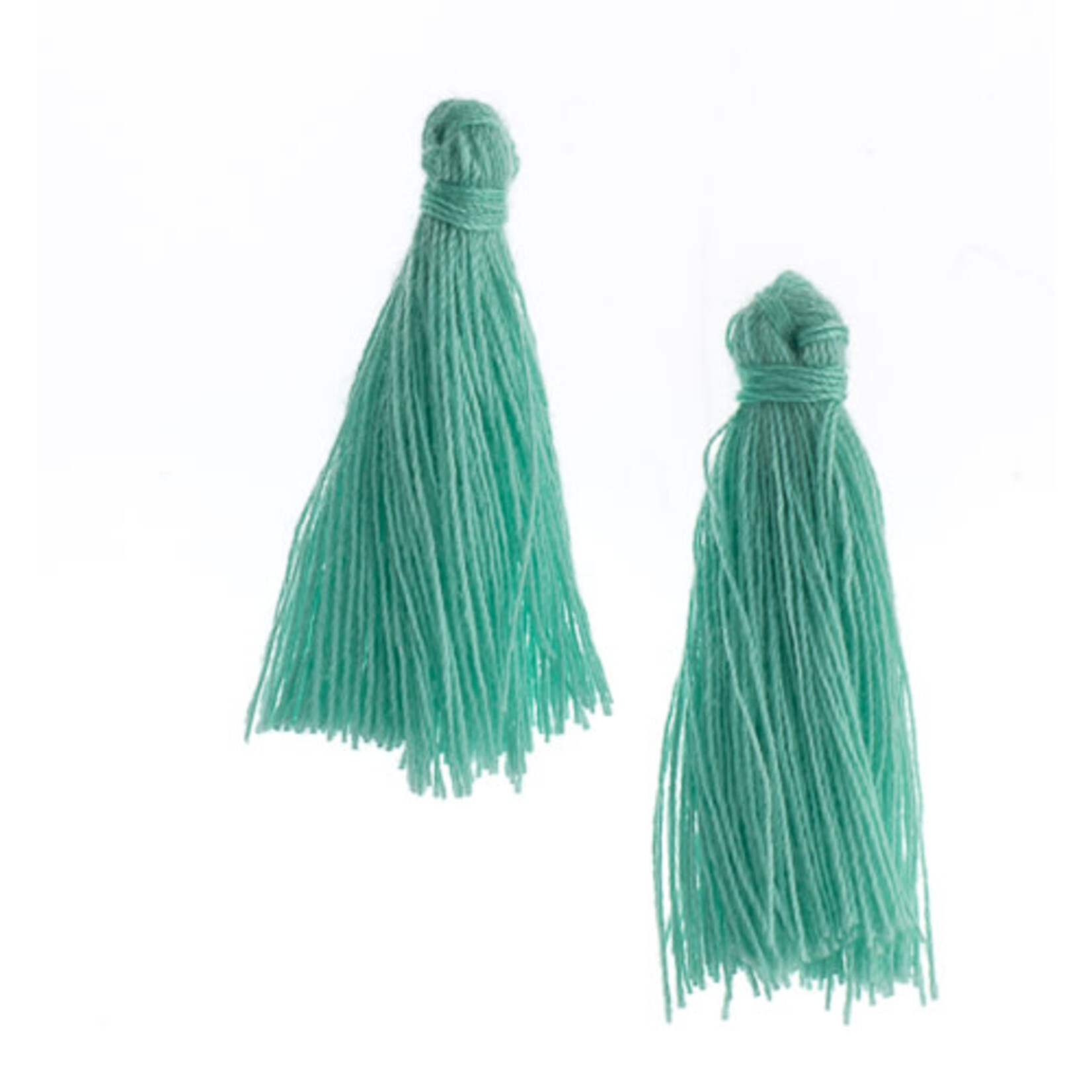 Cotton Tassels (20 pcs) 1 Inch Turquoise Green