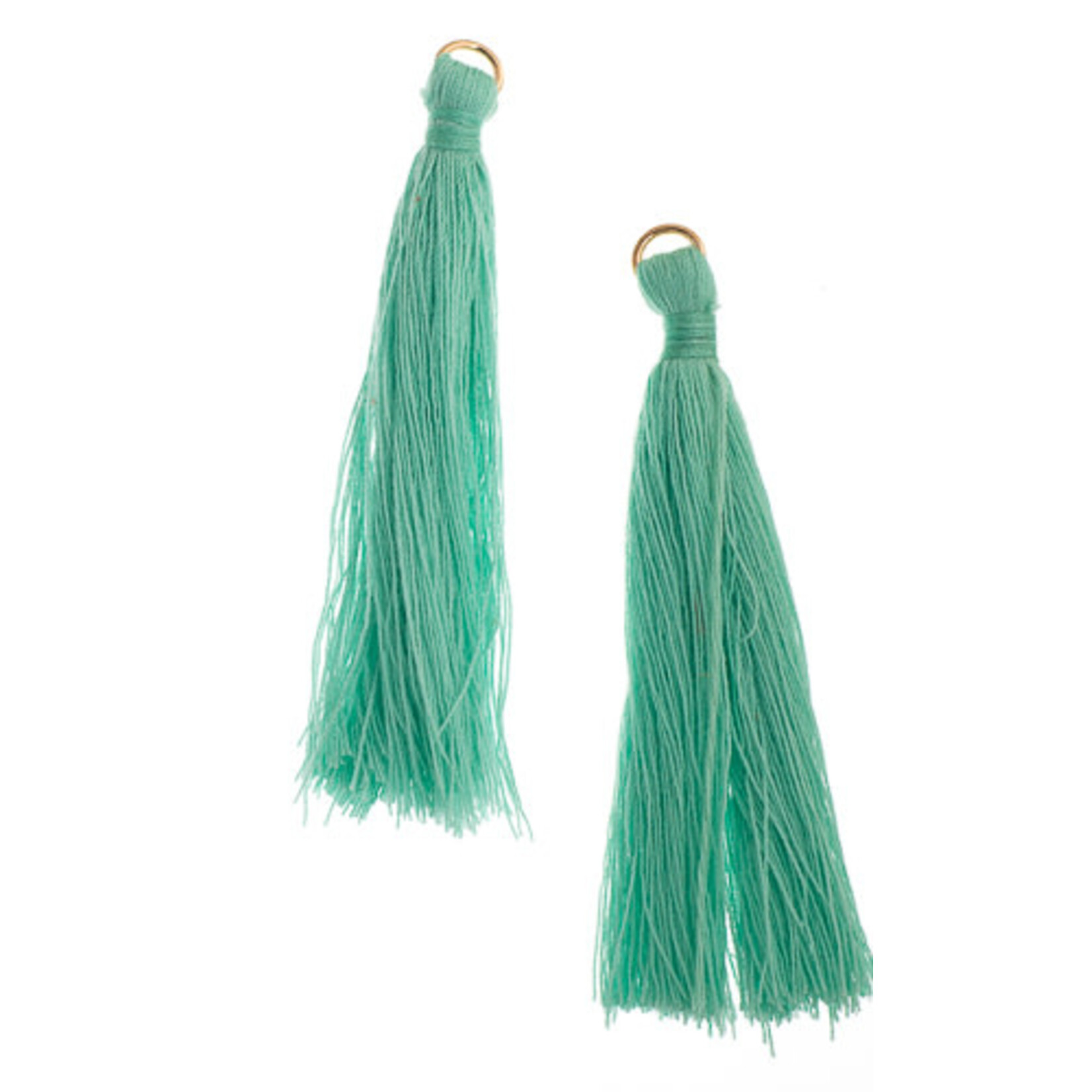 Cotton Tassels 2.25cm  (10 pieces) Turquoise