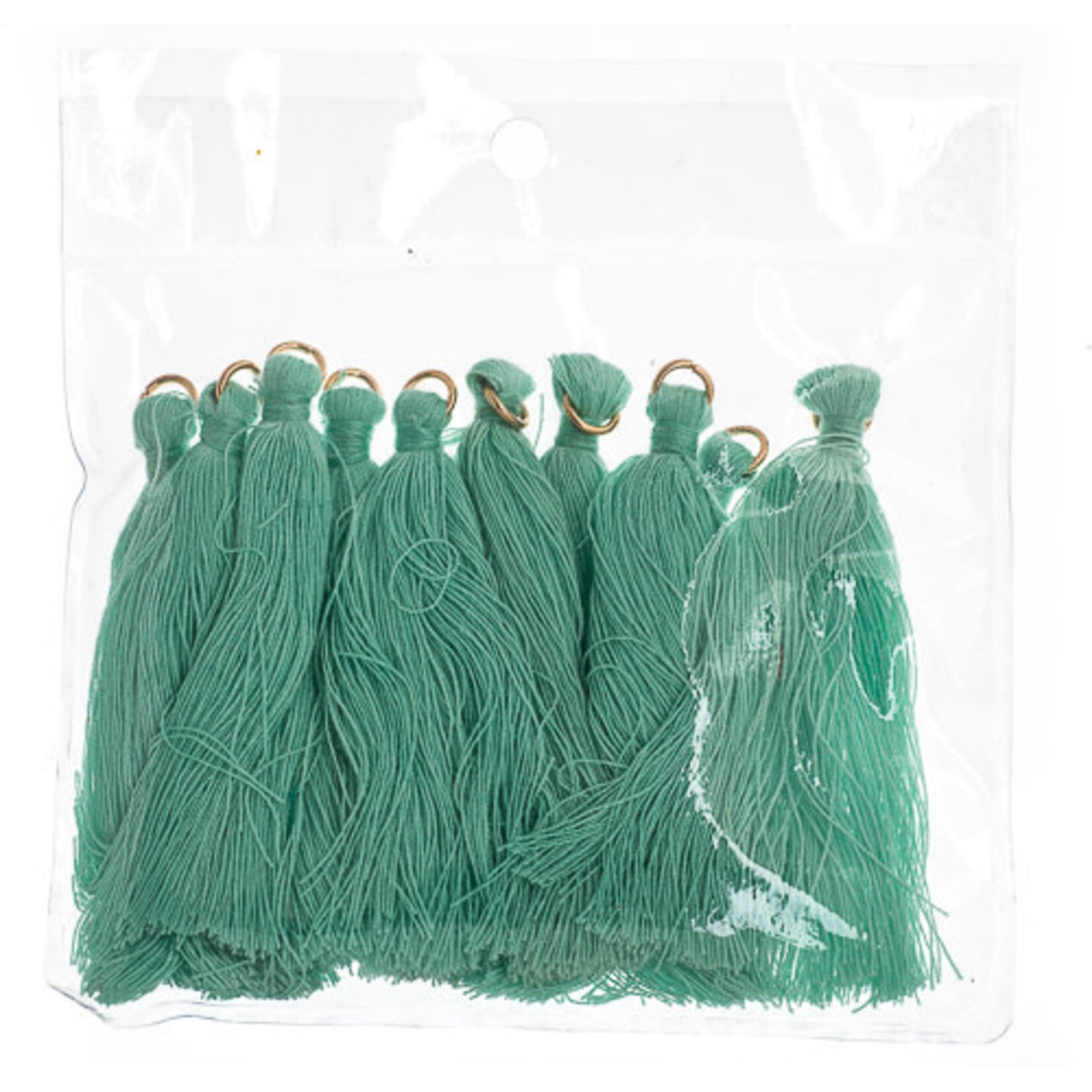 Cotton Tassels 2.25cm  (10 pieces) Turquoise