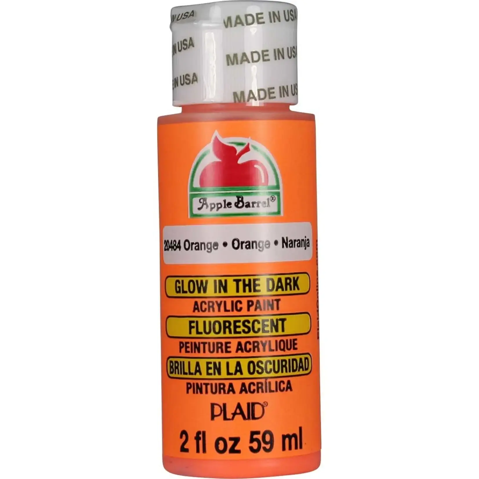 ACRYLIC PAINT A/B GLOW-IN-THE-DARK ORANGE 2 OZ.