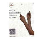 Black Rhinestone Fishnet Gloves