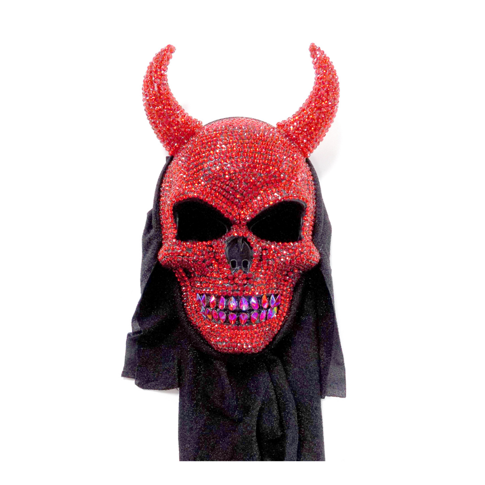 Rhinestone Red Devil Mask full face