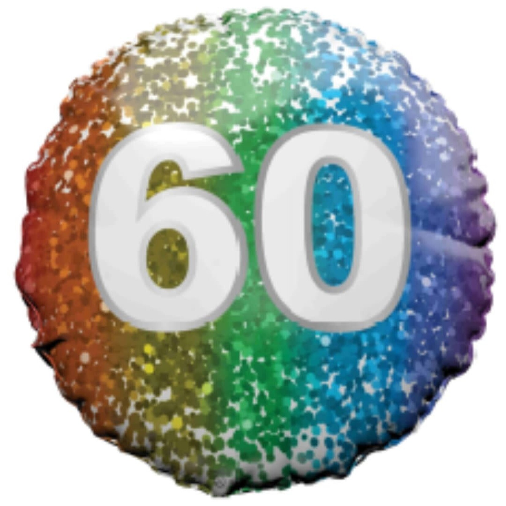 18" Round Foil Balloon - 60 RAINBOW CONFETTI
