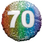 18" Round Foil Balloon - 70 RAINBOW CONFETTI