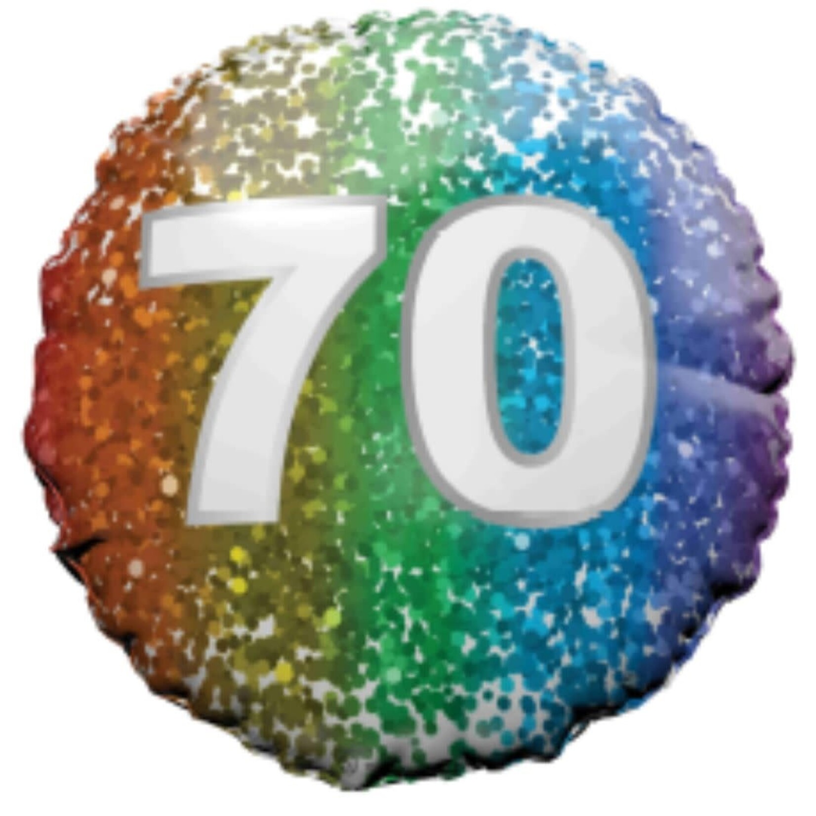 18" Round Foil Balloon - 70 RAINBOW CONFETTI