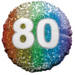 18" Round Foil Balloon - 80 RAINBOW CONFETTI