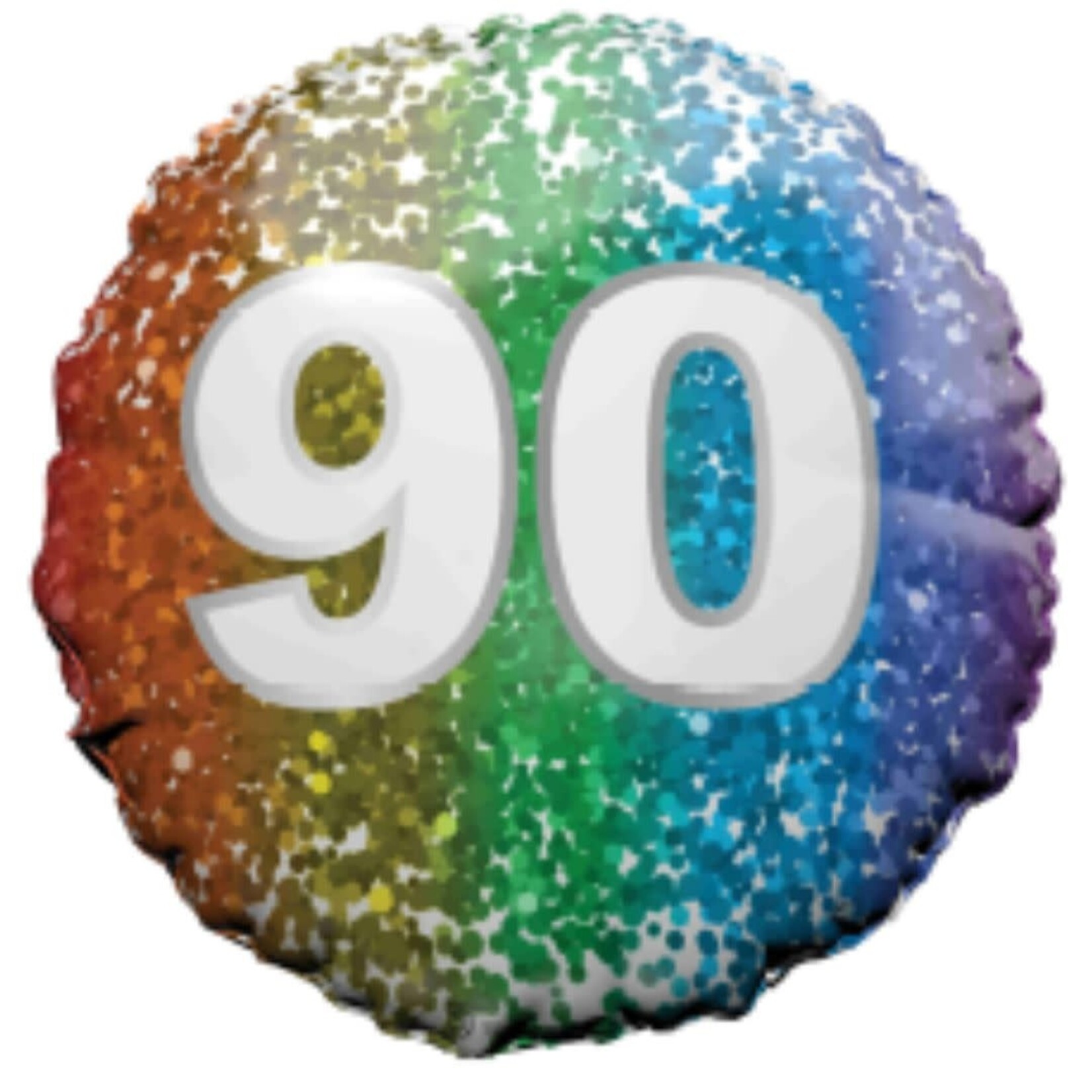 18" Round Foil Balloon - 90 RAINBOW CONFETTI