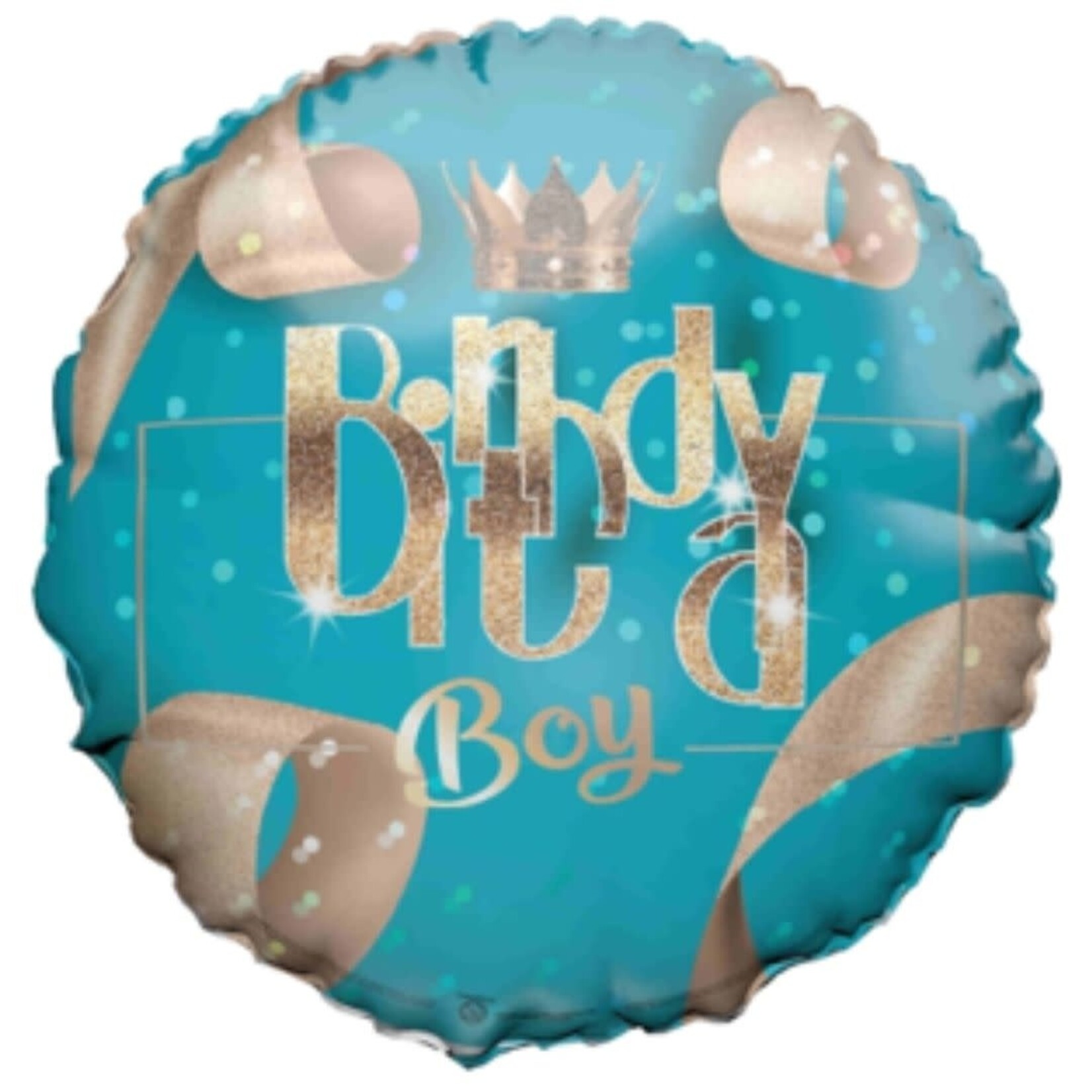 18" Round Foil Balloon - BDAY BOY W/ RIBBONS