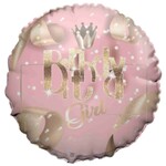 18" Round Foil Balloon - BDAY GIRL WITH RIBBONS