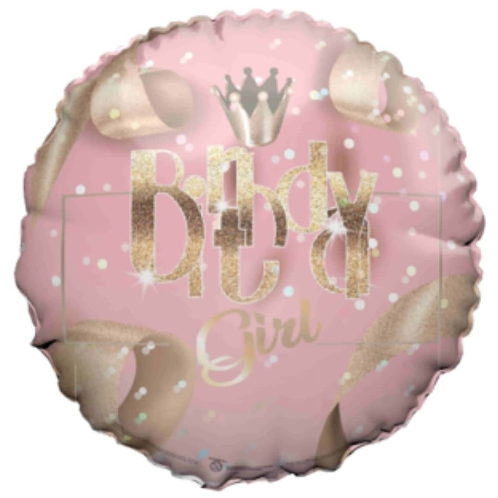 18" Round Foil Balloon - BDAY GIRL WITH RIBBONS
