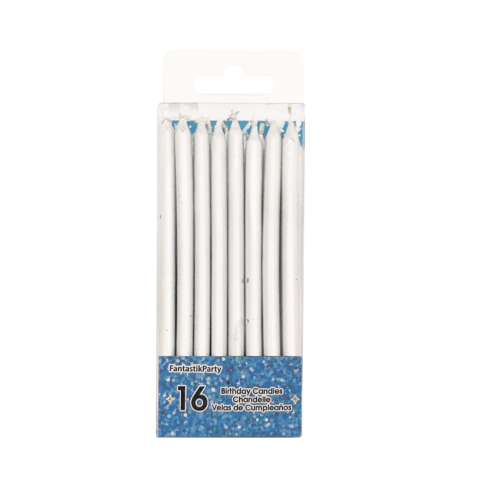 16PCS BIRTHDAY CANDLES SILVER