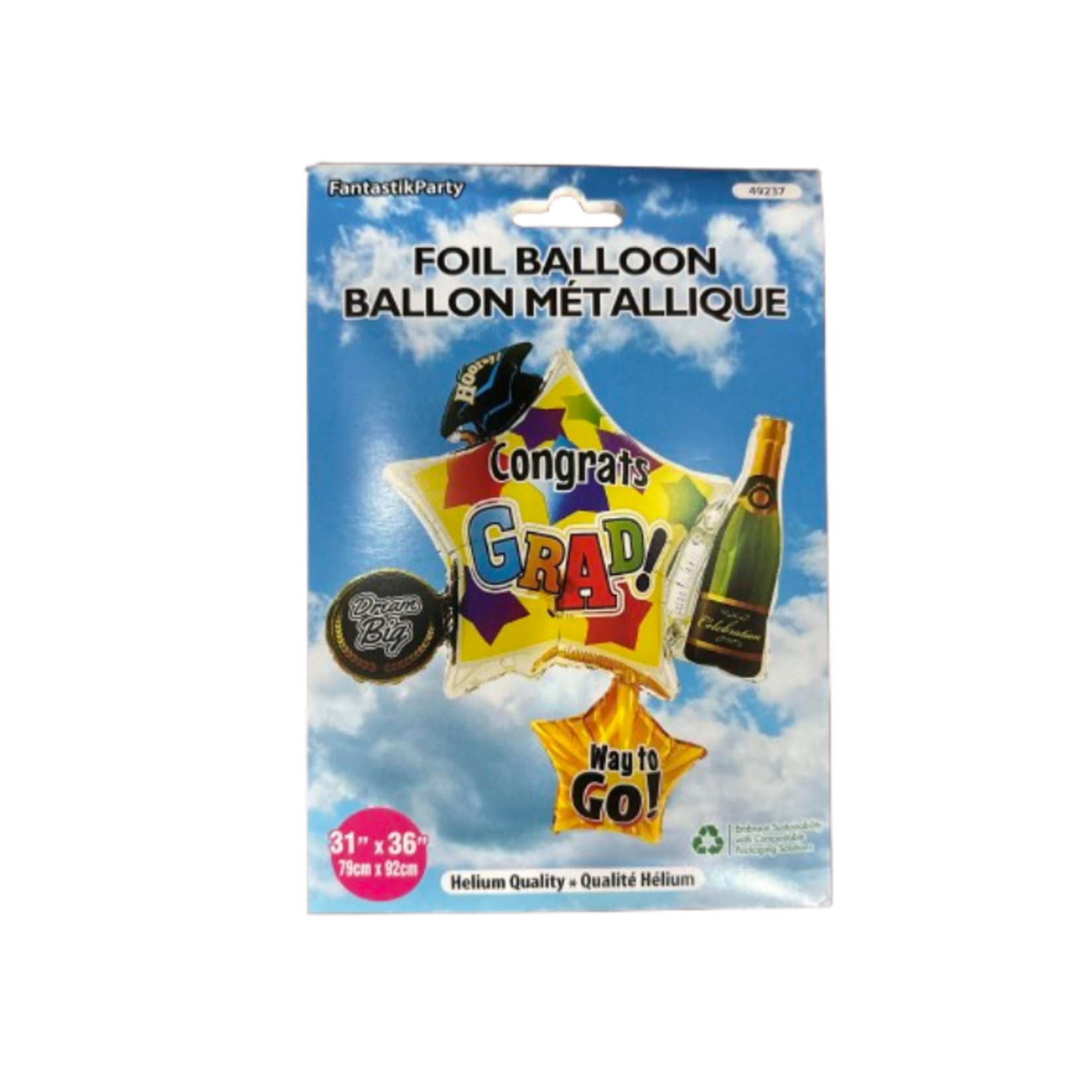 Giant Foil Balloon - Graduation 34"x21"