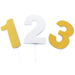 Diamond Number Cake Topper Silver