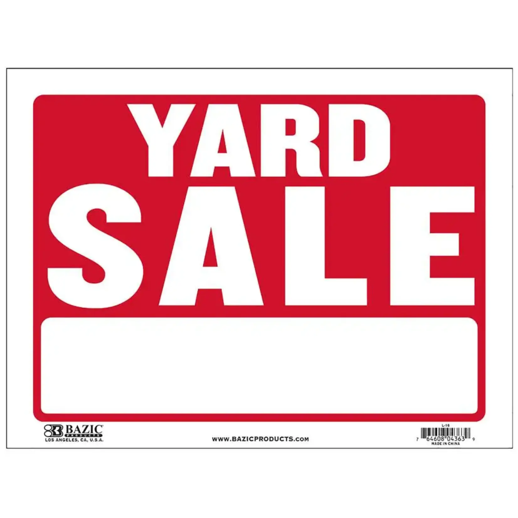 Bazic 'Yard Sale' 12" X 16" Sign