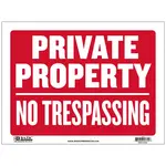 Bazic 9" X 12"  'Private property No Trespassing' Sign