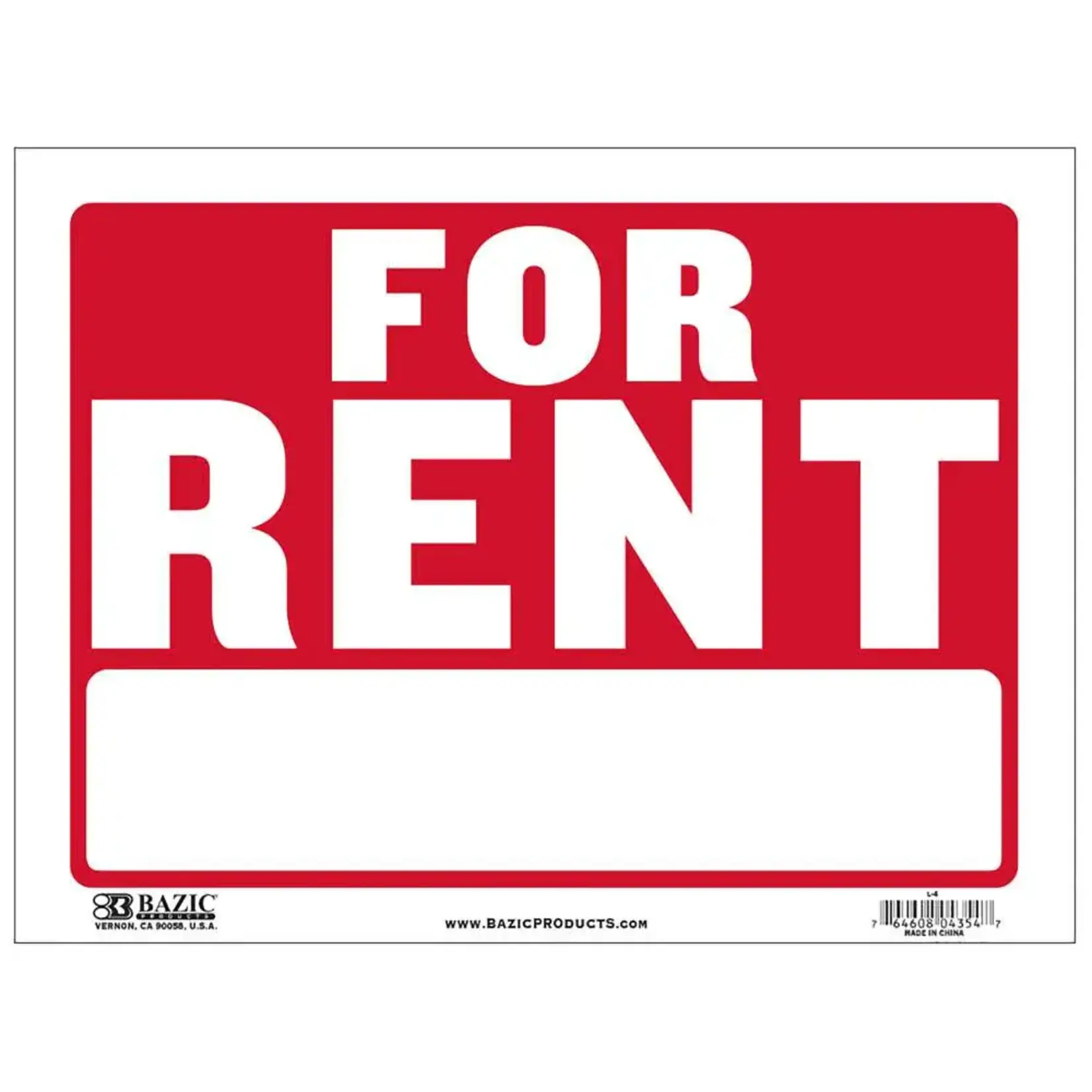 Bazic Bazic Sign 12" x 16" -  For Rent