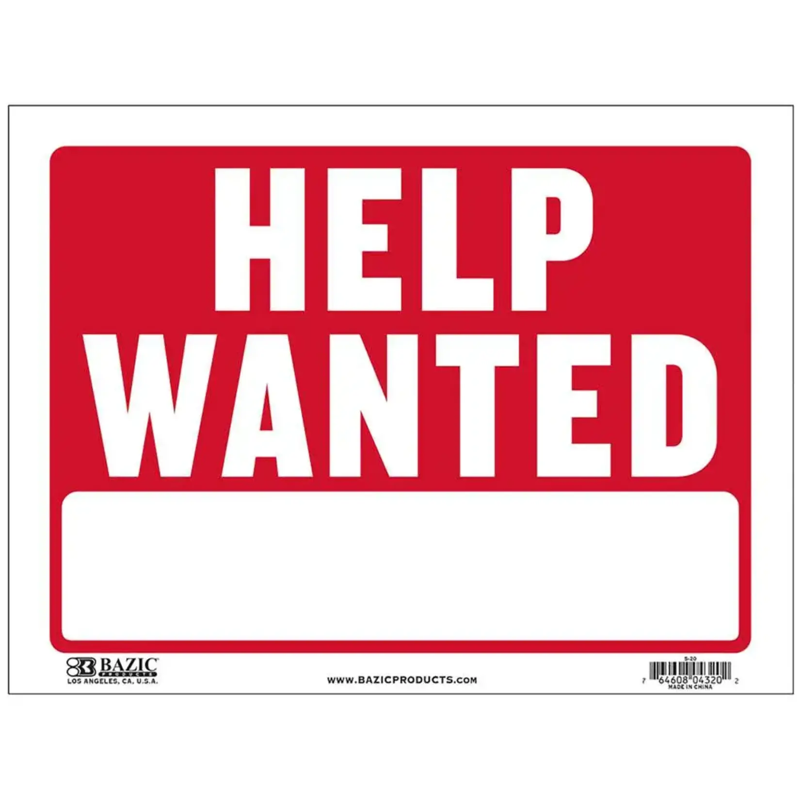 Bazic Bazic Signs 9"x12" -  Help Wanted