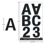 Bazic 2" Black Color Alphabet & Numbers Stickers