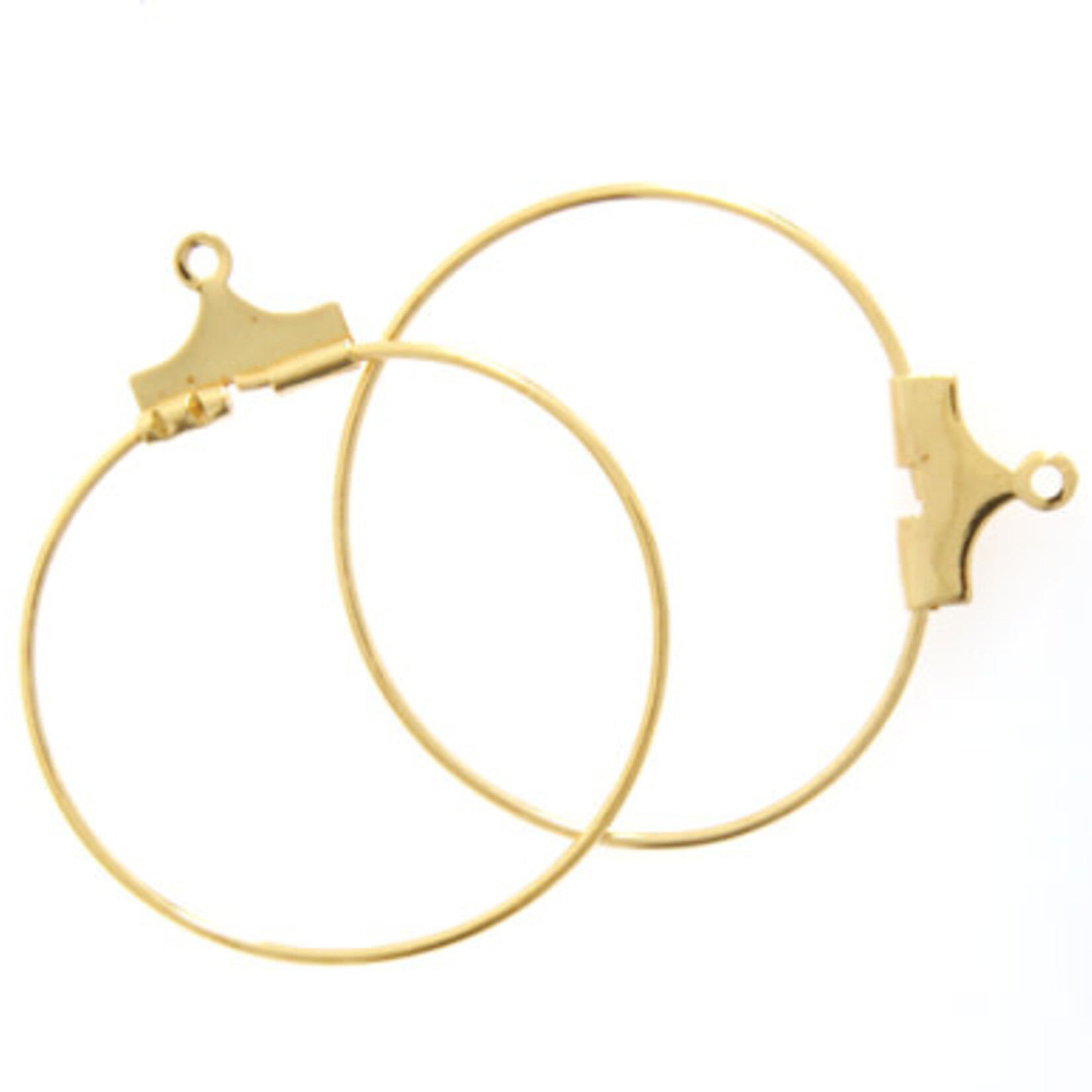 Ear Hoop Round 25mm Gold (4 pairs)