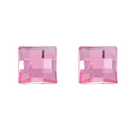 Acrylic Facetted Rhinestone Square 10mm (100 pcs) Light Pink