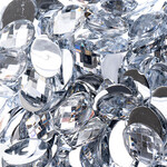 Acrylic Oval Flat Back Rhinestones 10x14mm Crystal 200pcs