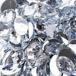 Acrylic Oval Flat Back Rhinestones 10x14mm Crystal 200pcs