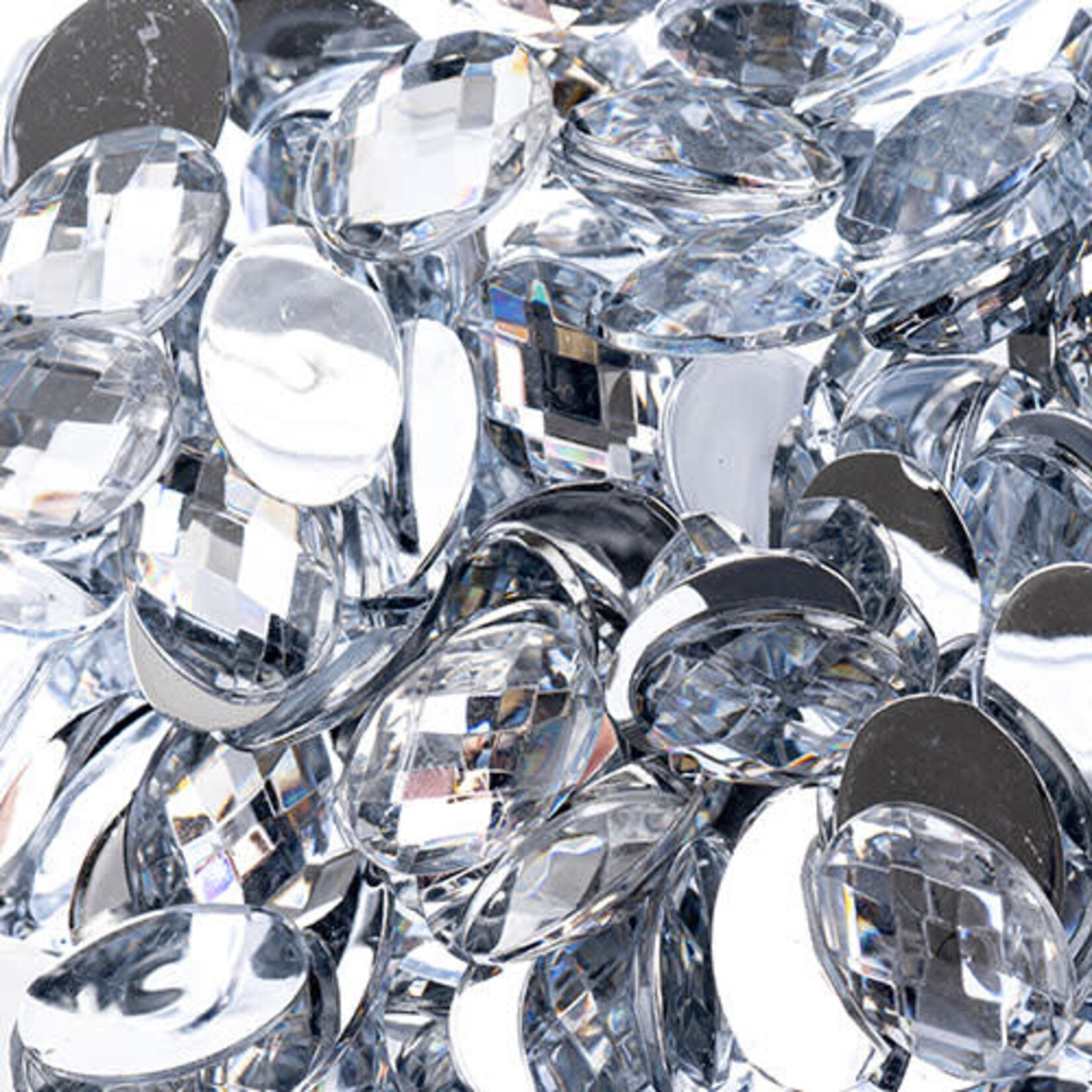 Acrylic Oval Flat Back Rhinestones 10x14mm Crystal 200pcs