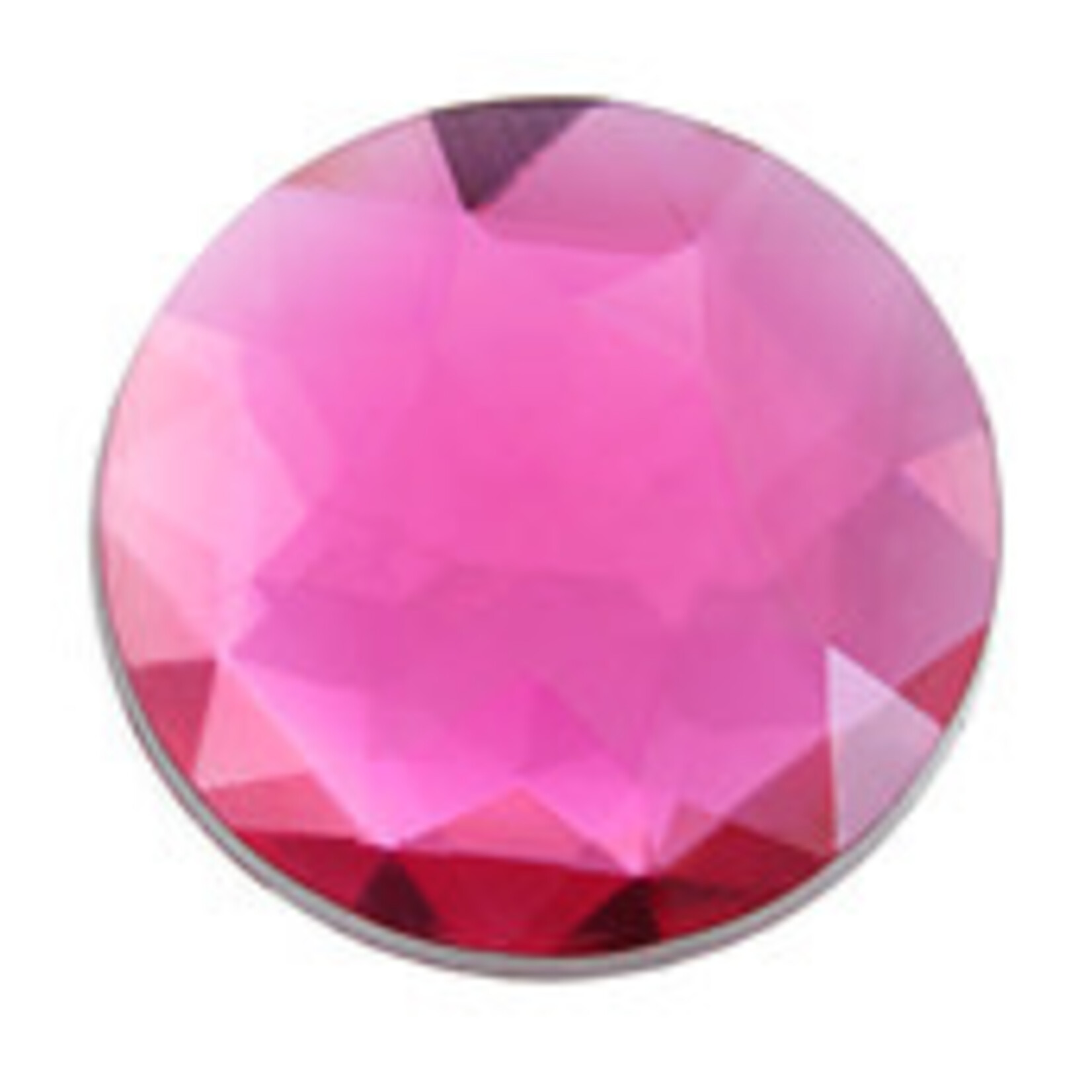 Acrylic Round Facetted Fuchsia