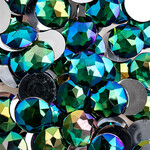 Acrylic Round Flat Back Rhinestones 20mm Green AB 200pcs