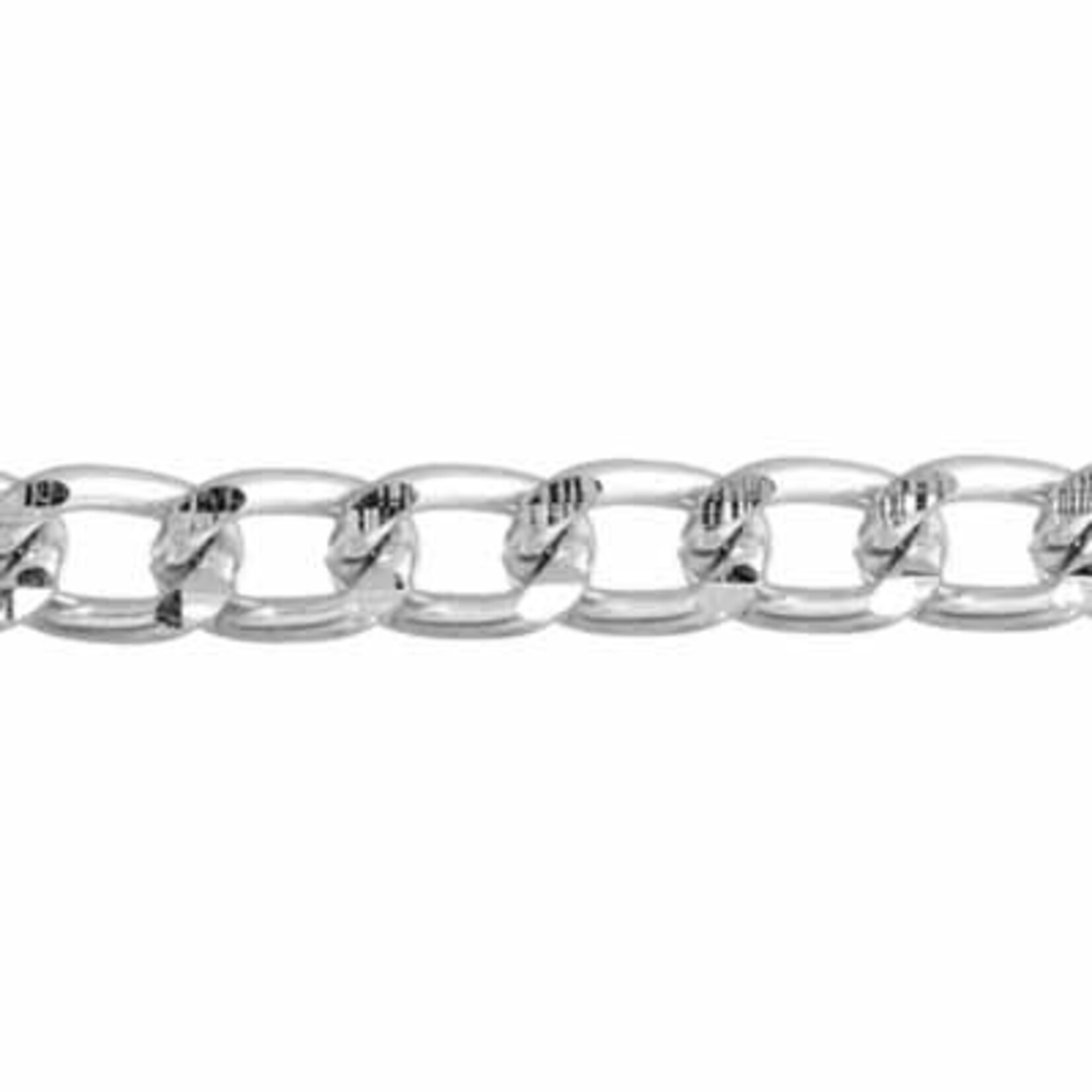 Aluminium chain 5mm cut link silver/black