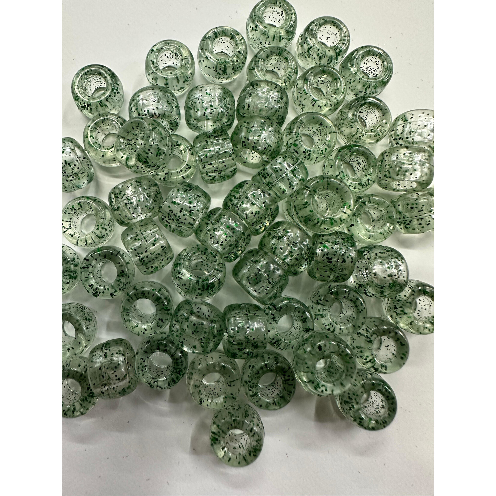 Crowbeads 9mm (60pcs) Army Green Sparkle