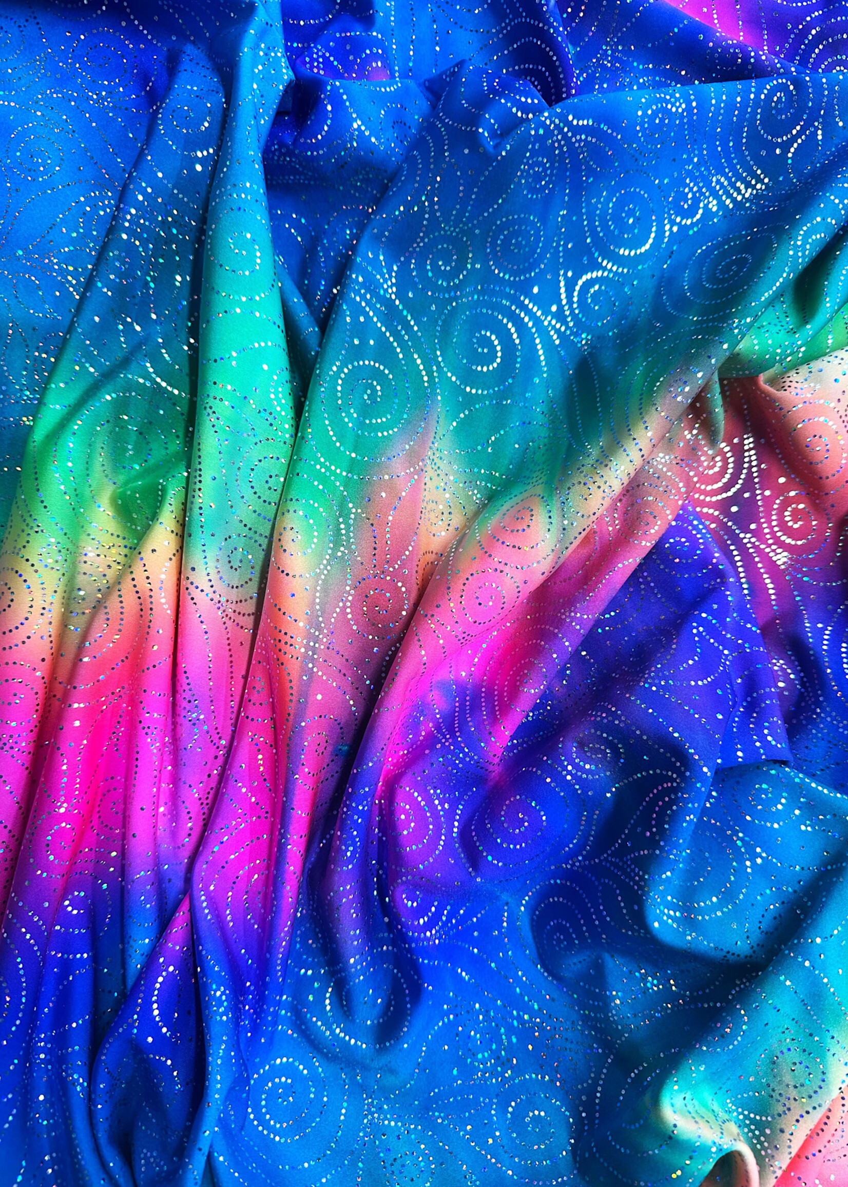 Multi Neon Glitter Spandex (A)
