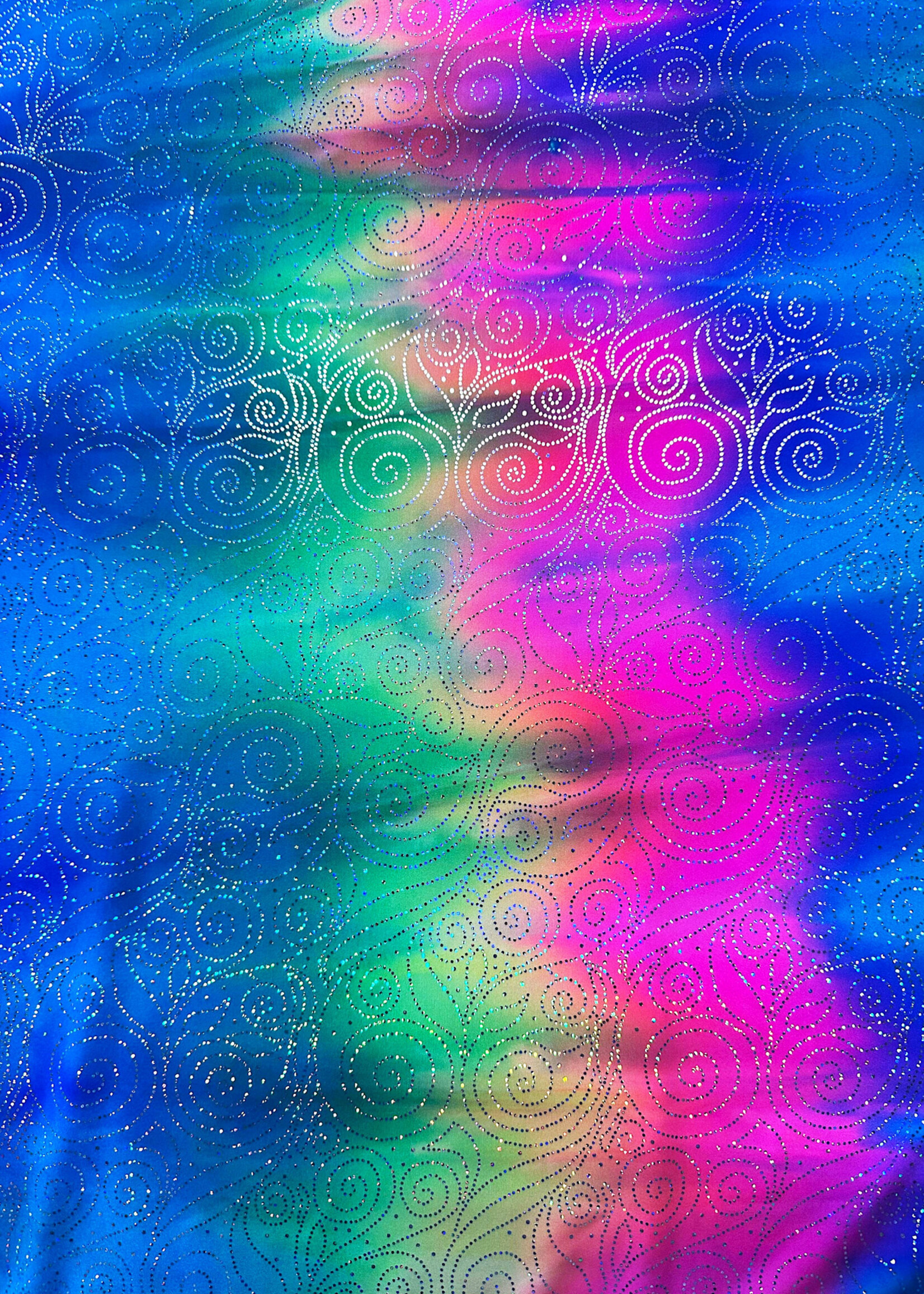 Multi Neon Glitter Spandex (A)